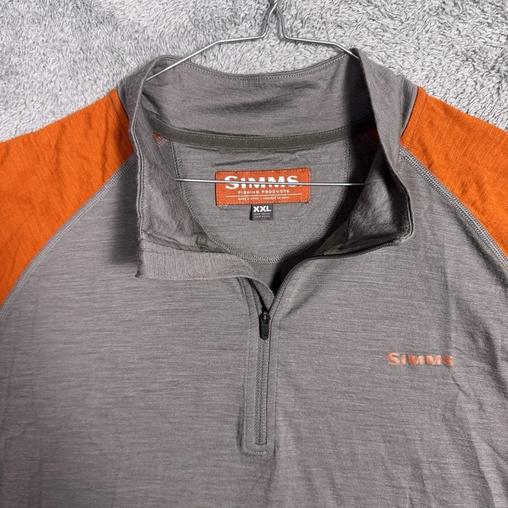 Simms Ultra Wool Pullover Shirt Mens 2XL XXL Merino Fishing 1/4 Zip Base Layer